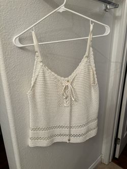 White Knitted Top Size Small
