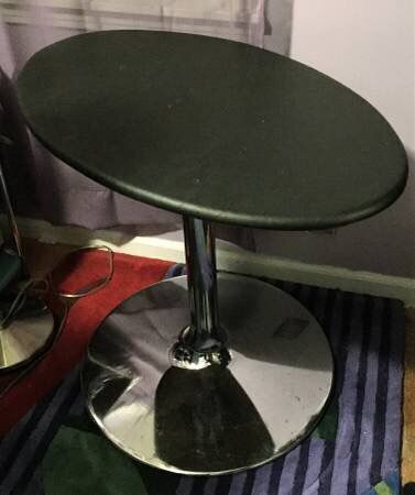 Vintage 1940's - 1950's Oval Chrome Dinette or Cafe Table