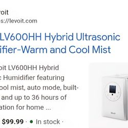 LEVOIT Hybrid Ultrasonic Humidifier – HALF PRICE!