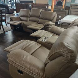 Recliner Sofa And Loveseat Both In Microfiber