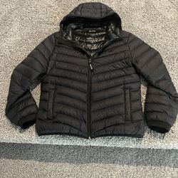 Men’s Small Black Hollister Hooded Puffer Jacket 