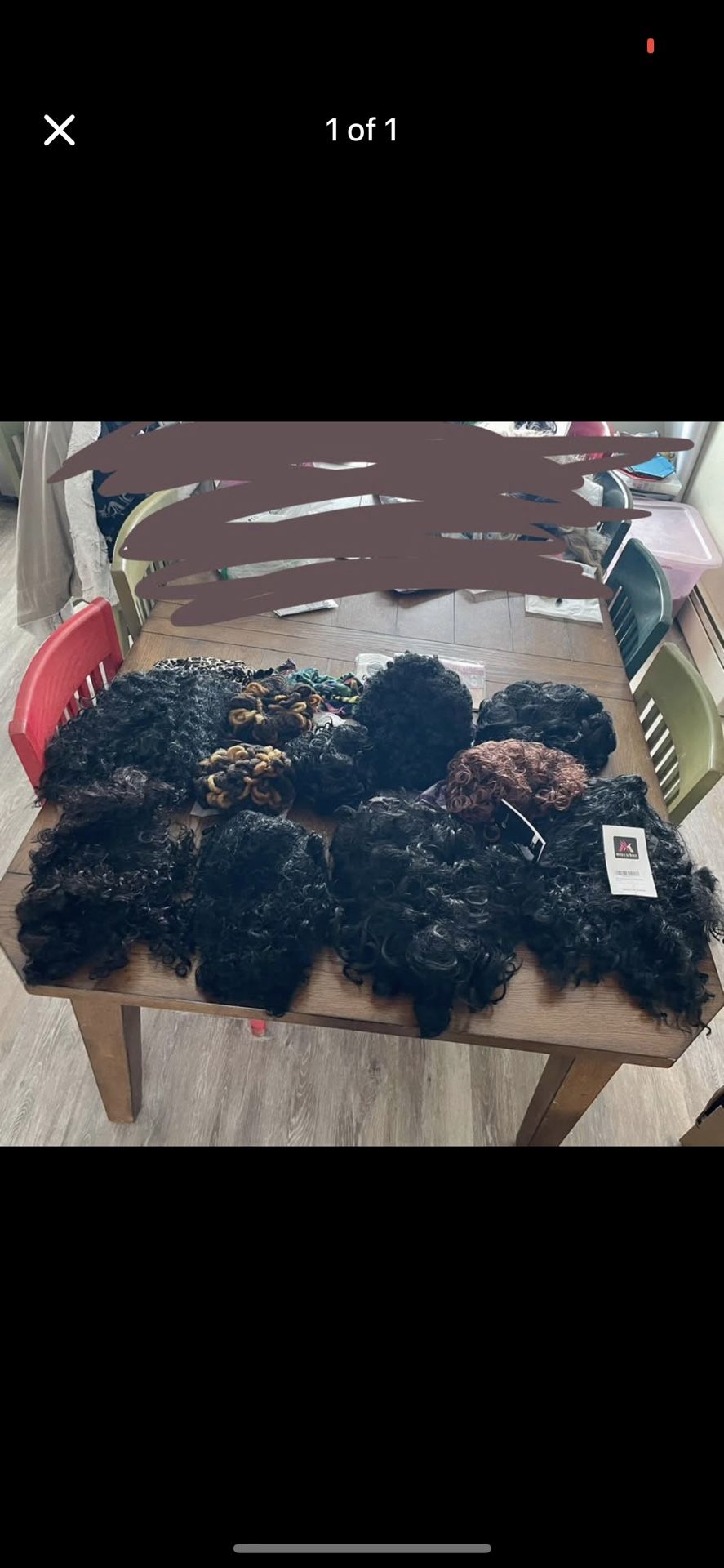 Huge Lot Curly Wigs And Extentions