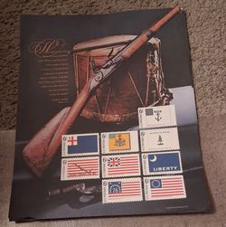 USPS Historic Flags 6¢ Stamp Sheet Poster