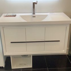 Modern 41” White Wall Mount Vanity Ready For Pickup 