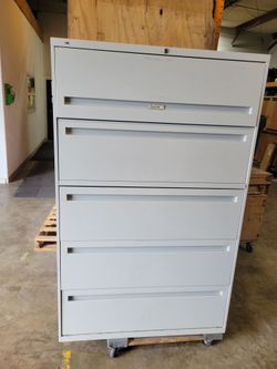 Lateral File Cabinet 5 drawer Steel Metal