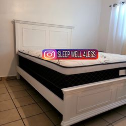 NEW BED FRAME QUEEN AND MATTRESS