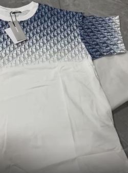 White And Blue Brand New Dior T Shirt 