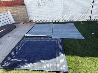 Blue Indoor/Outdoor Area Rugs – Set of 3