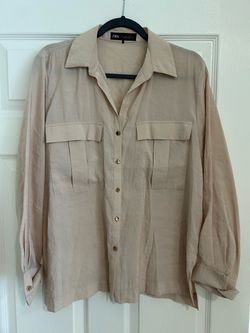 Zara Button-Down Shirt with Chest Pockets