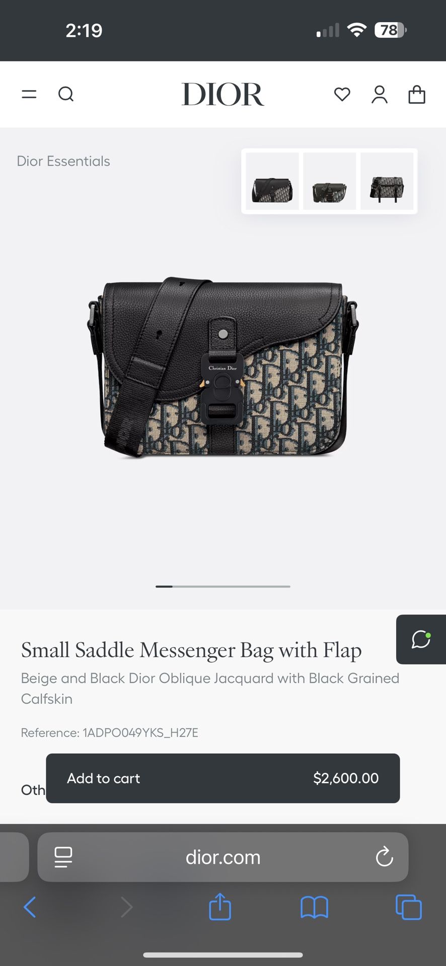 Dior Cross Body Bag