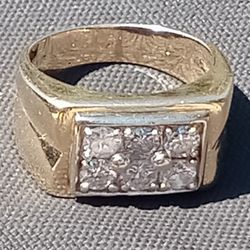 14K  YELLOW GOLD 1 CARAT DIAMOND RING SIZE  5.5