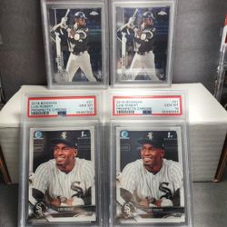 (2) 2018 Bowman Chrome 1st Luis Robert & (2) 2020 Topps Chrome PSA 10 Rookie RC