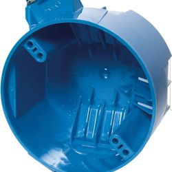 Carlon B520A-UPC Ceiling Fan Box, New Work, 4-Inch Diameter by 2-1/4-Inch Depth, Blue