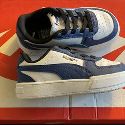 Toddler White, Blue, & Black Pumas Size 6c $30