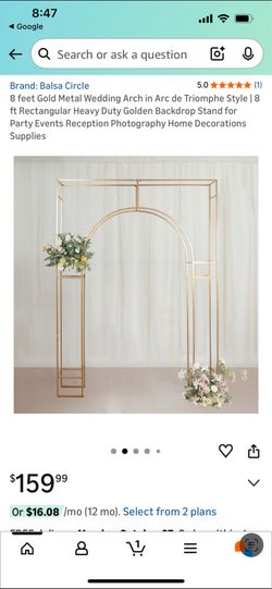 8 Feet Gold Metal Rectangular Wedding Arch