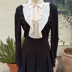 Miu Miu Black & Ivory Dress – Made in Italy (Size 38 / US 0–2) 🖤