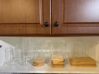 Glass and acrylic plastic Storage canisters with Bamboo Lids