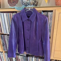 PRICE DROP: Butter-soft, lined CROC-EMBOSSED LAMBSKIN LEATHER,M, byColebrook &Co