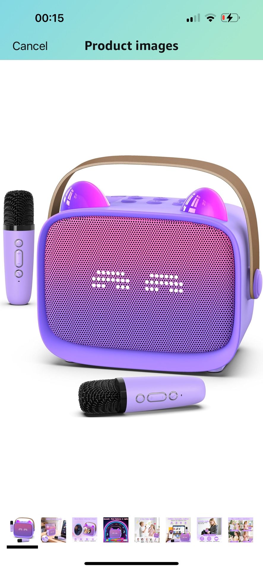 Brand New Mini Karaoke Machine Toys Gifts,Kids Portable MP3 Player with 2 Wireless Microphone and LED,Christmas Birthday Gifts for Girls Boys 3 4 5 6