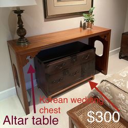 Altar table and Korean wedding chest