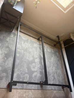 Metal Queen Bed Frame with Wheels