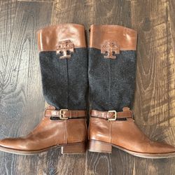 Tory Burch Leather Boots Size 7.5 