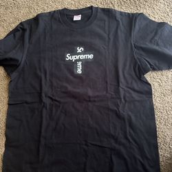 Black supreme cross tee
