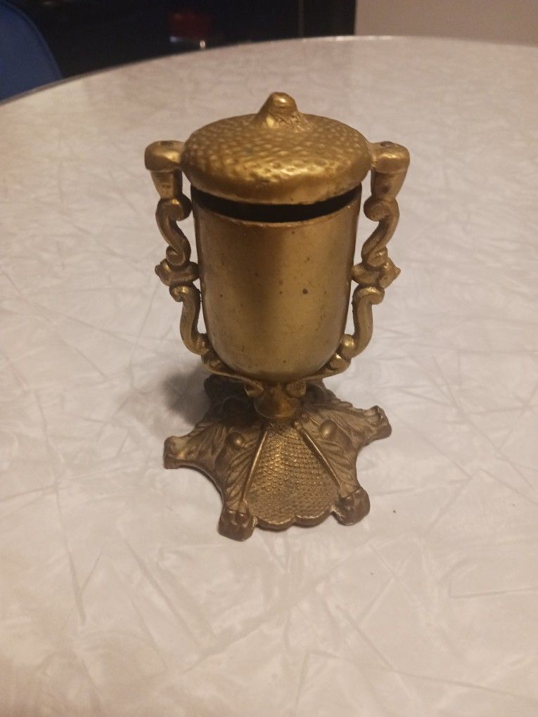 Antique Brass Acorn Match Safe