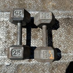 Pair Of 25lbs Dumbbells 
