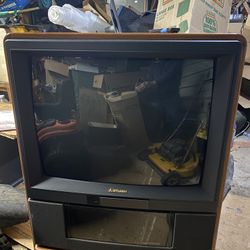 1997 Mitsubishi  35" Cabinet CRT TV Television CK-35308 S-Video, a/v