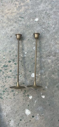 Brass Taper Candlestick Holders Set of 2