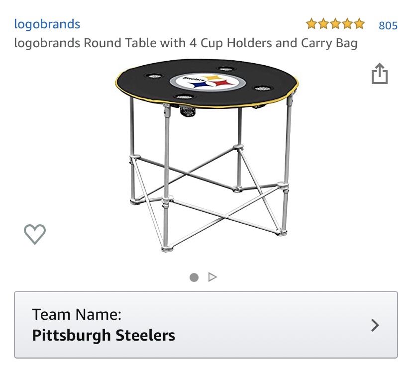 Steelers table with cup holder