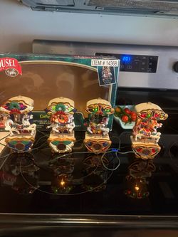 Carousel Christmas Light-Up Ride Covers Set of 4