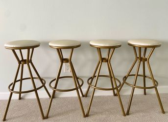 Gold, off-white bar stools, chairs