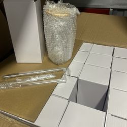 Glass Cup With Straw Tumbler Clear And Frosted