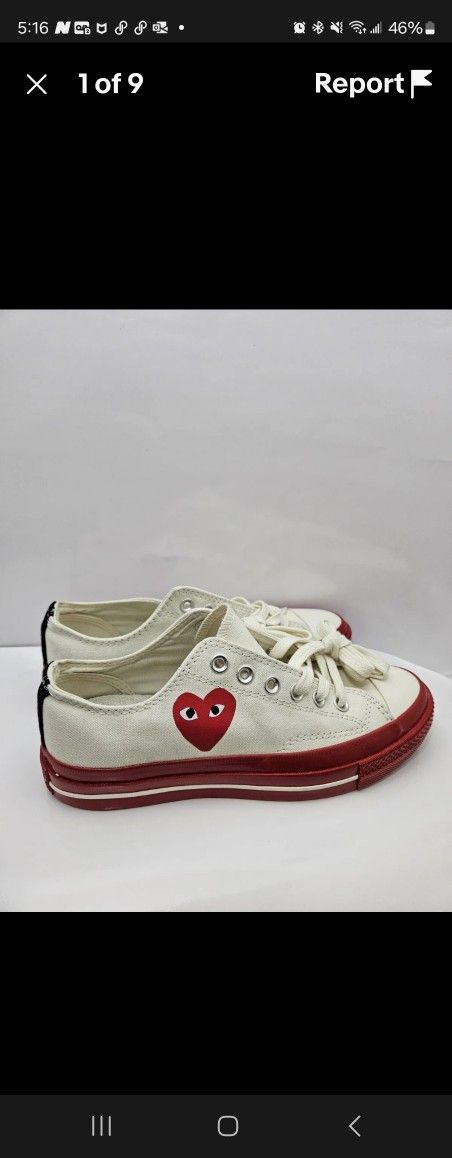 Converse Chuck 70 Low X Comme ♥️ Des Garcons Play Pristine Red Women's Size 8.5