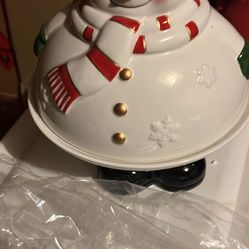 Christmas Holiday Cookie Tray Snowman