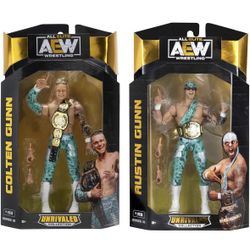 AEW Austin Gunn Unrivaled Series 16 #158 #159 Wrestling Figures Lot New In Box
