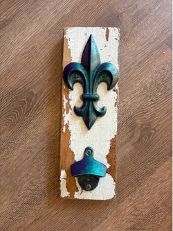 Fleur de Lis Bottle Opener made from Hurricane Katrina driftwood