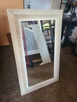 Antique White Leaner Mirror