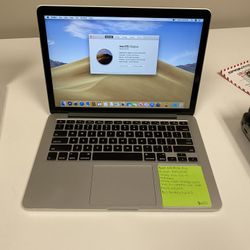 Apple 13” 2015 MacBook Pro Retina 2.9ghz Core i5 16GB RAM 512gb Flash macOS Webcam WiFi Thunderbolt 