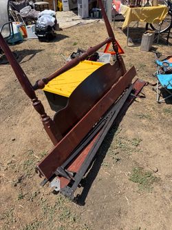 Wood Bed Frame with Metal Rails