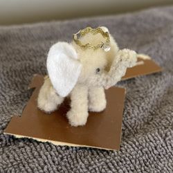 Wool Elephant Miniature Handmade Vintage 