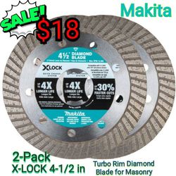 Makita

X-LOCK 4-1/2 in. Turbo Rim Diamond Blade for Masonry Cutting (2-Pack

