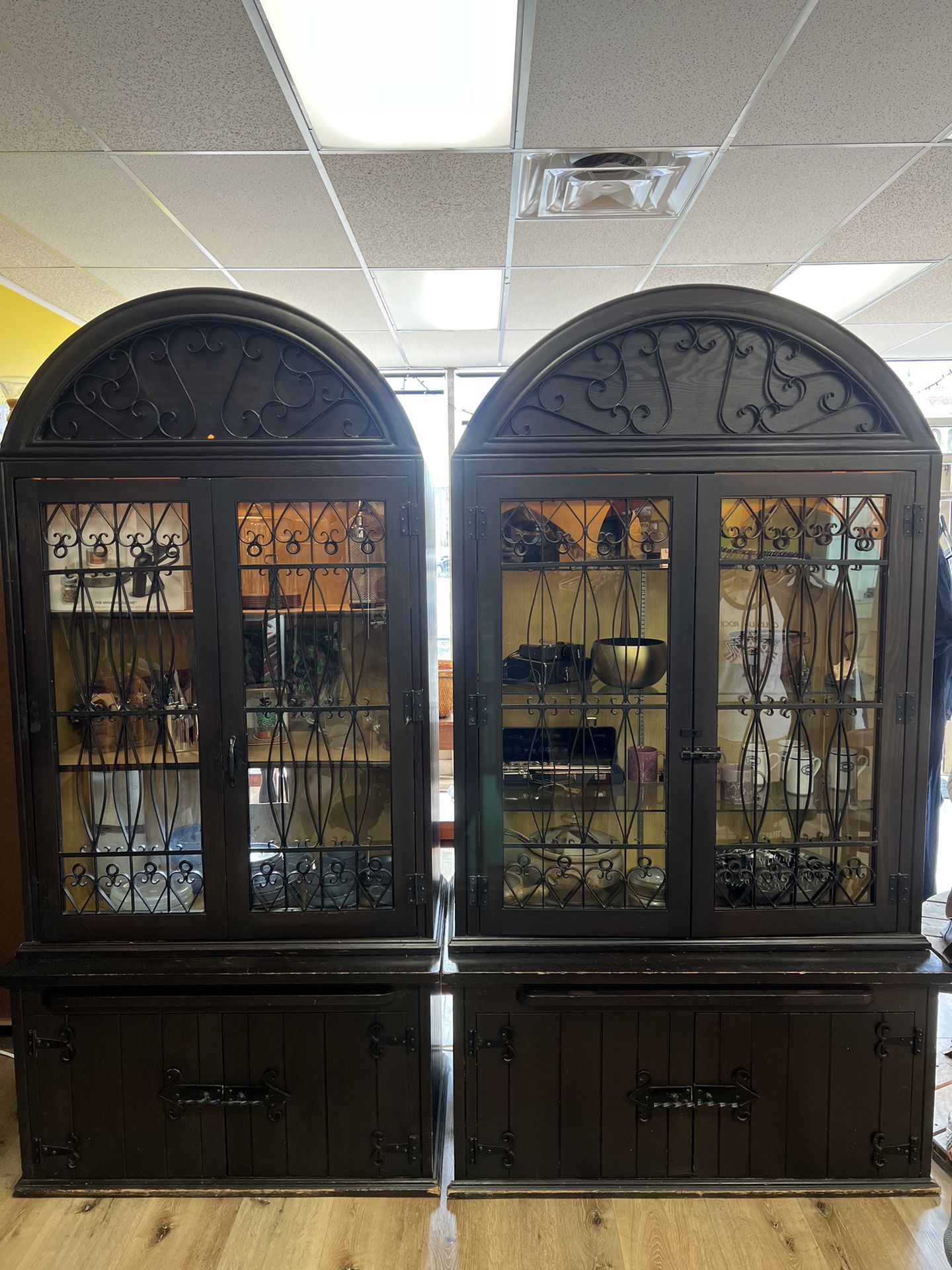 Wrought Iron Display Cabinets (2)