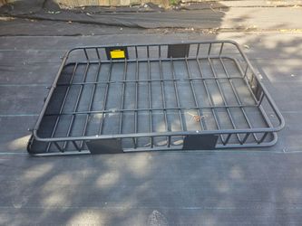 Black Steel Roof Rack Cargo Basket