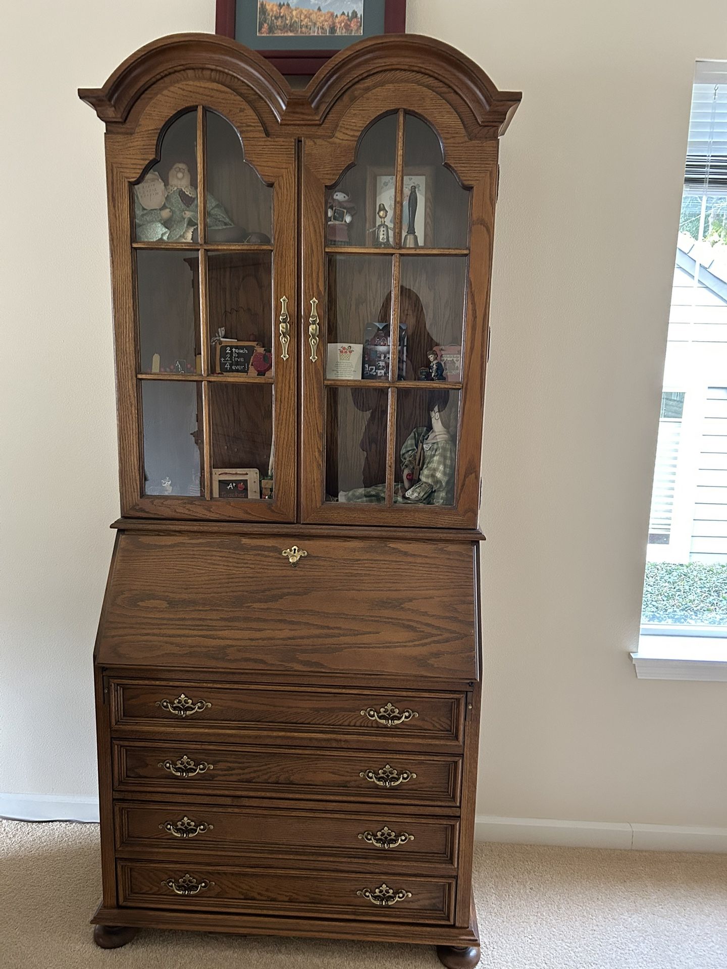 Solid Wood Secretary Desk