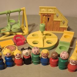 Vintage Fisher-Price Little People Figures & Furniture 1970's-Lot Of 20!