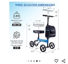 BlessReach Knee Scooter with 8" Rubber Wheels