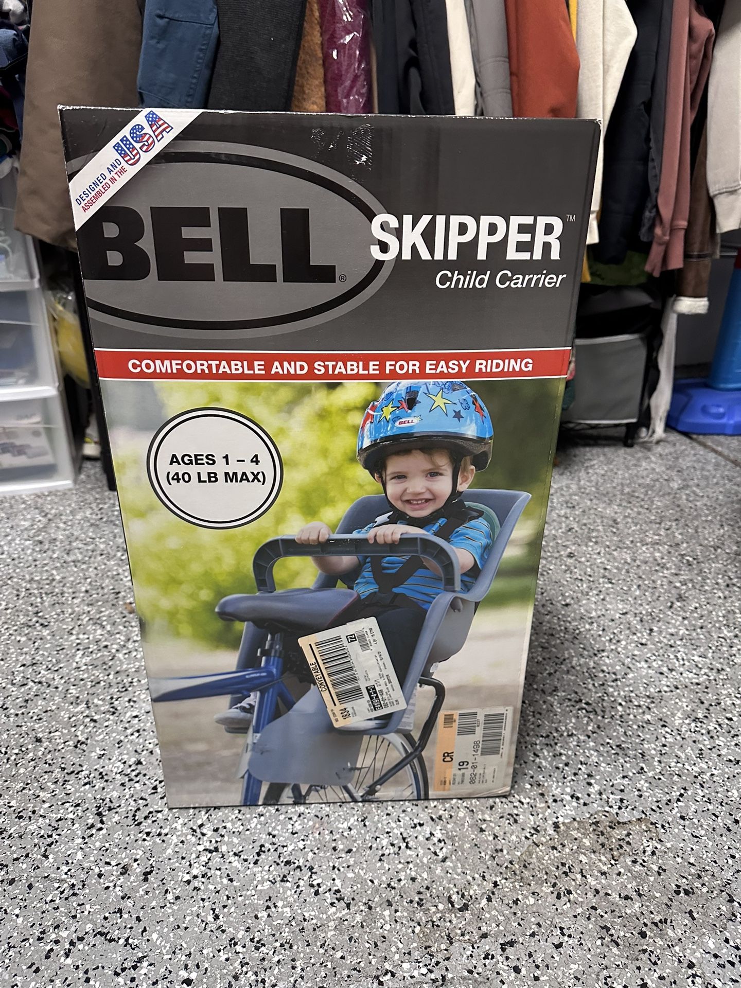 Skipper Child Bike Seat, Gray W/Safety Harness